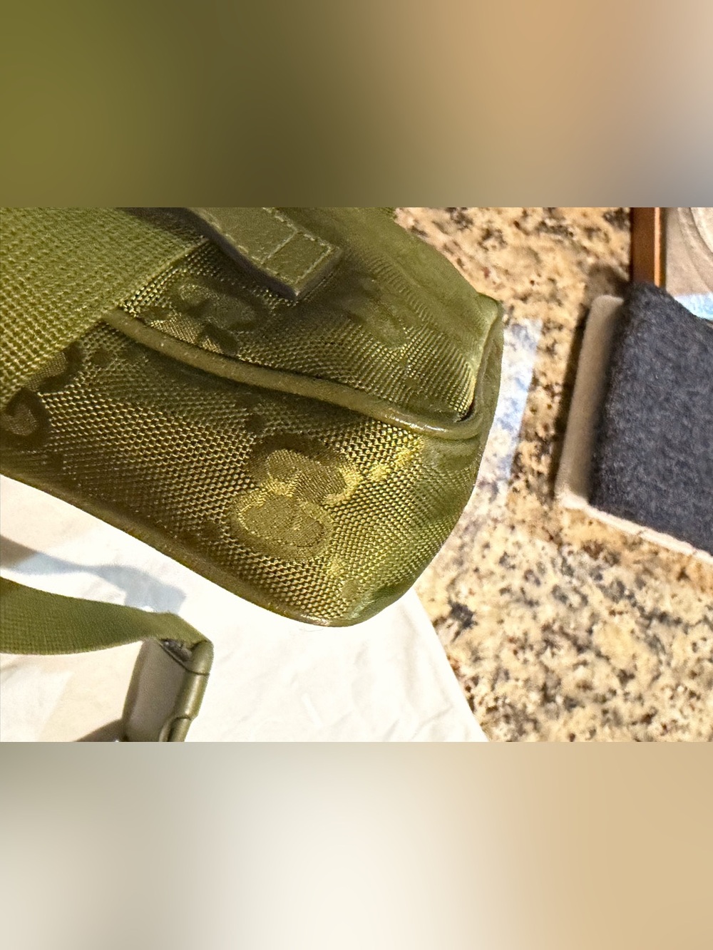 Gucci Olive Green Monogram Belt Bag - Picture 9 of 9